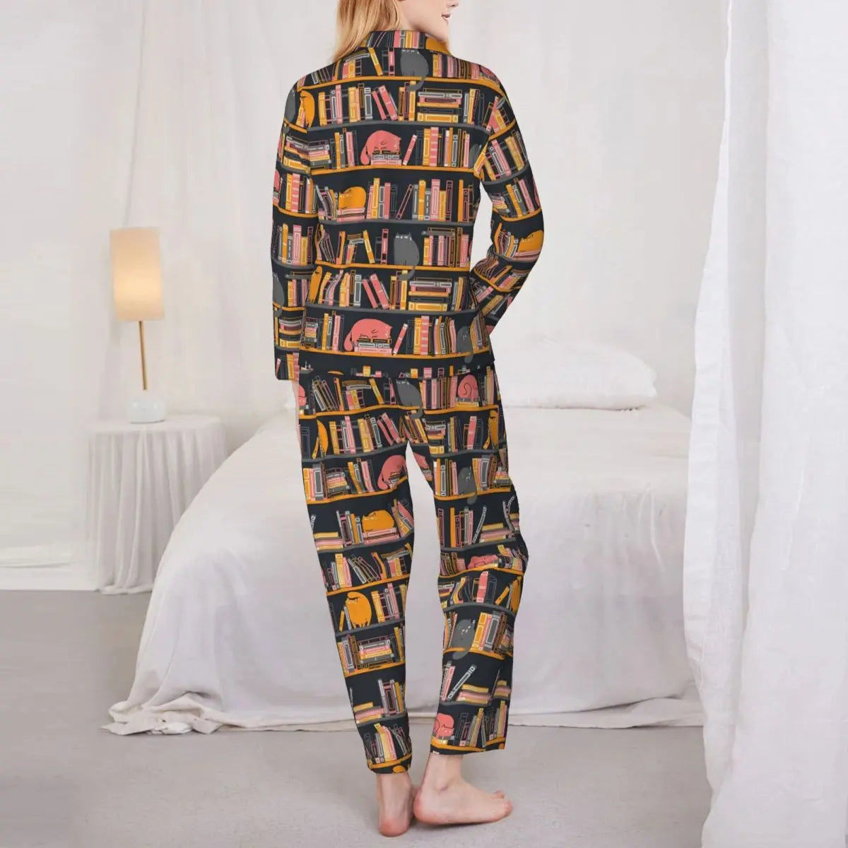 Livia - Ensemble de Pyjama Assorti Bibliothèque